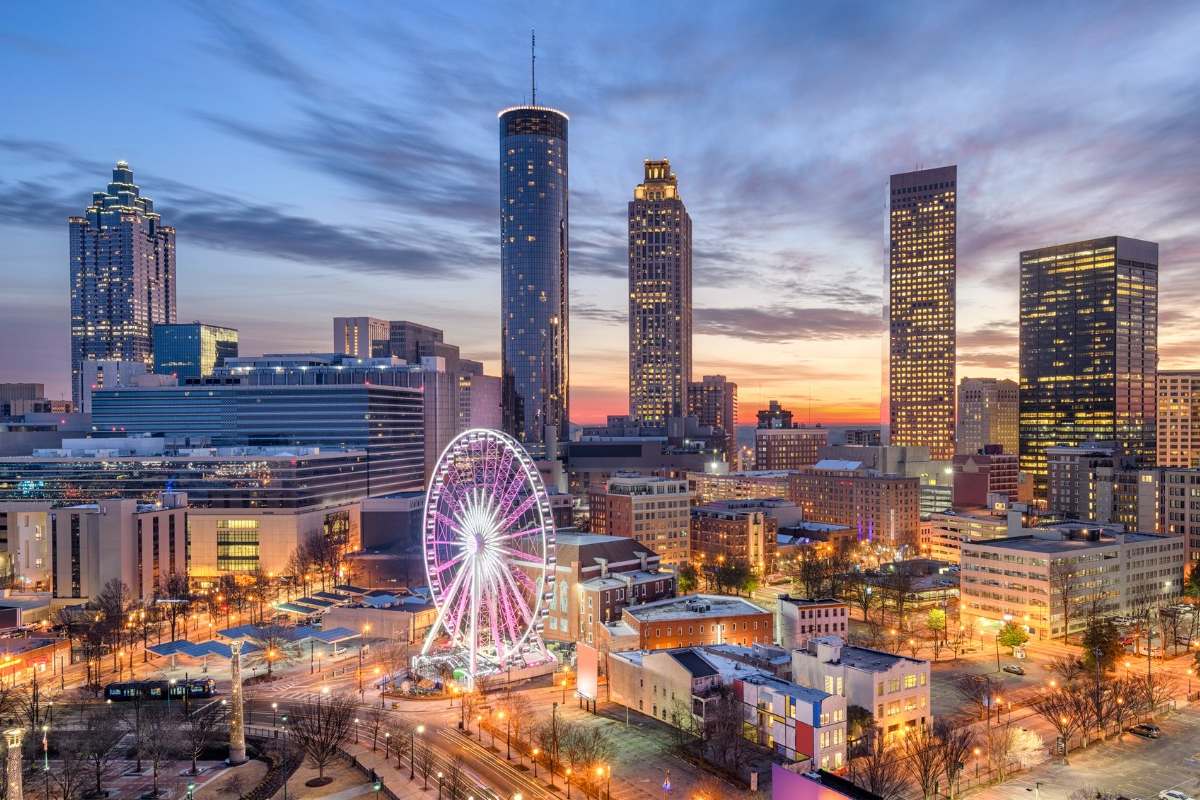 Atlanta skyline at dusk
