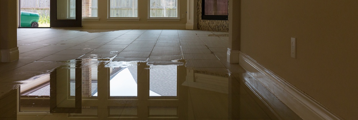 Water damage inside a home