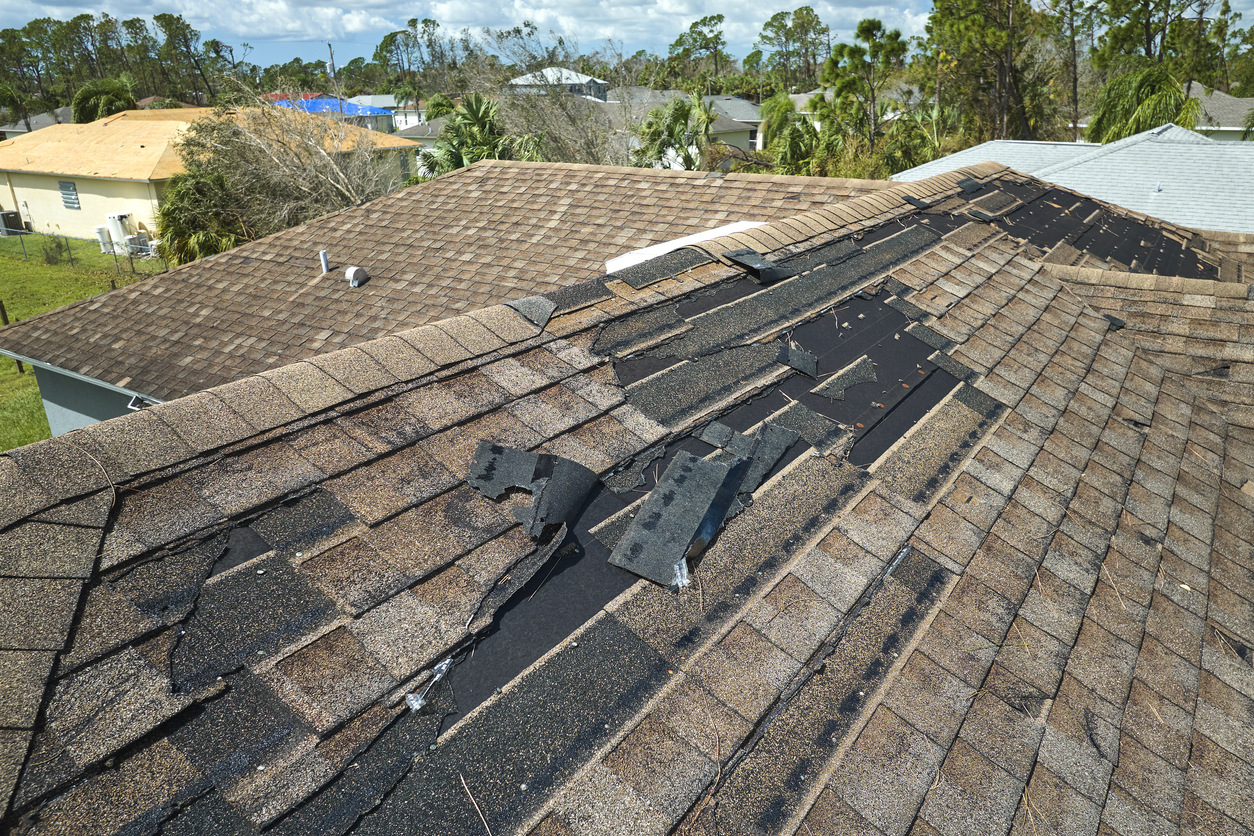 Emergency board-up after severe storm damage